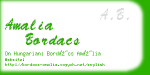 amalia bordacs business card